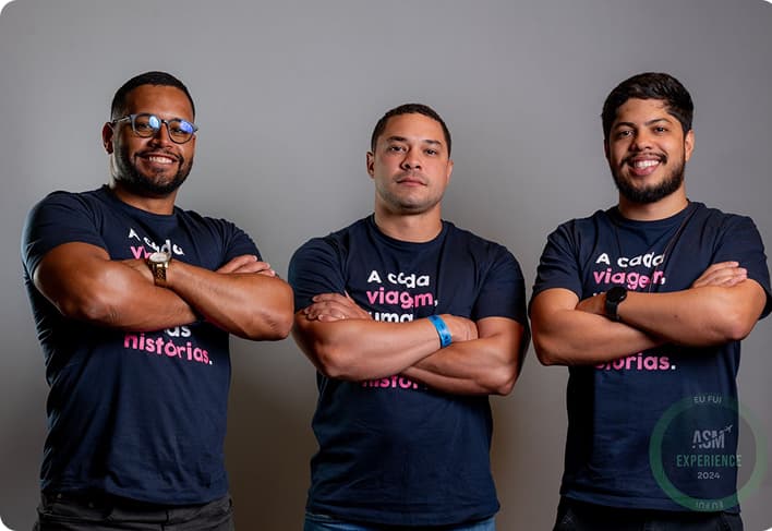 Marcelo, Paulo e Wanderson — fundadores da Trexxo Viagens